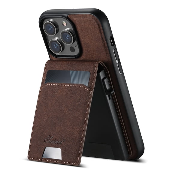 Allytechgroup Magnetic for iPhone 16e Wallet Case, Elegant PU Leather with RFID Flip Card Slots Kickstand Magnetic Clasp Durable Shockproof Protective Back Cover for Women Men, Brown