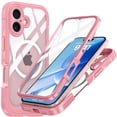thumbnail image 1 of Allytechgroup Magnetic for iPhone 17 Clear Case with Screen Protector, Compatible with Mag-safe Not Yellowing Slim Fit Shockproof Full Body Protective for iPhone 17, Pink, 1 of 4