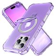 thumbnail image 1 of Allytechgroup Magsafe Compatible for Apple iPhone 16 Pro Max Case, [Include 1x Screen Protector] Matte Back Cover Magnetic Slim Fit Ring Holder Kickstand Bumper Case for Women Men, Purple, 1 of 6