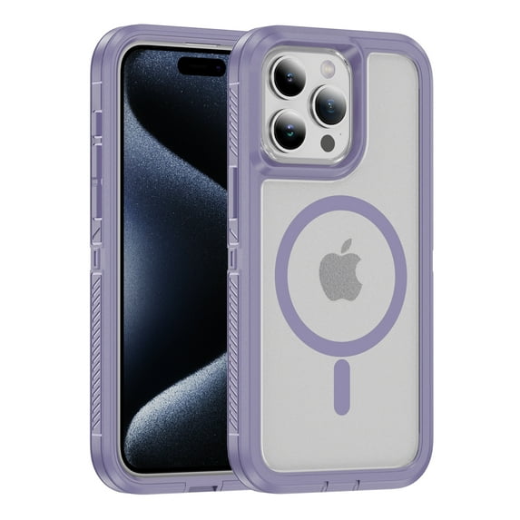 Allytechgroup Magsafe Compatible Phone Case for Apple iPhone 14 Pro Max, Rugged Shockproof PC TPU Hybrid Heavy Duty Protection Drop Proof Anti-Scratch Case Cover for Women Men, Purple