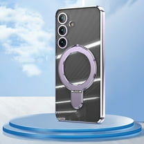 Allytechgroup Magsafe Compatible Phone Case for Samsung Galaxy S25 FE, Clear Back Cover Hybrid Rugged [Camera Lens Protective] Compatible with Car Mount Shockproof Case for Galaxy S25 FE,Lavender