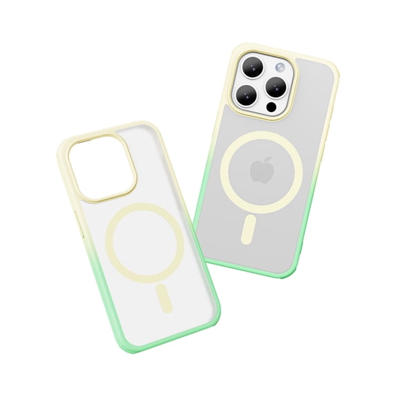 Allytechgroup Magsafe Competible Phone Case for Apple iPhone 13 Pro, Transparent Matte Back Cover Anti-Scratch Slim Shockproof Phone Case for Women Men, Green