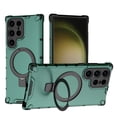 thumbnail image 1 of Allytechgroup Mangetic Back Case for Samsung Galaxy S24 Ultra, Ring Holder Stand Shockproof Anti-Scratch Protective Bumper Rugged Hybrid Phone Case for Galaxy S24 Ultra, Green, 1 of 9