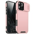 thumbnail image 1 of Allytechgroup Matte Back Cover Case for Apple iPhone 16 Pro, Sliding Camera Lens Protector Heavy Duty Shockproof Anti-Scratch Slim Fit Phone Case for Women Men, Pink, 1 of 9