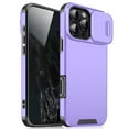 thumbnail image 1 of Allytechgroup Matte Back Cover Case for Apple iPhone 16 Pro, Sliding Camera Lens Protector Heavy Duty Shockproof Anti-Scratch Slim Fit Phone Case for Women Men, Purple, 1 of 9