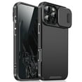 thumbnail image 1 of Allytechgroup Matte Back Cover Case for Apple iPhone 16, Sliding Camera Lens Protector Heavy Duty Shockproof Anti-Scratch Slim Fit Phone Case for Women Men, Black, 1 of 9
