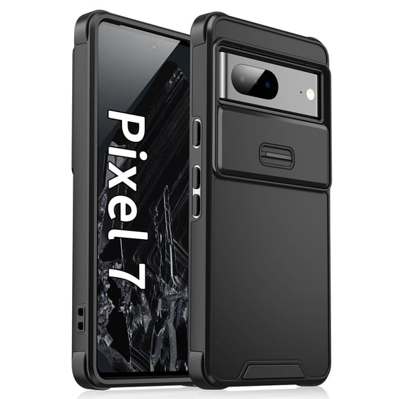 Allytechgroup Matte Back Cover Case for Google Pixel 8 Pro, Sliding Camera Lens Protector Heavy Duty Shockproof Anti-Scratch Slim Fit Phone Case for Women Men, Black