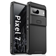 Allytechgroup Matte Back Cover Case for Google Pixel 8A, Sliding Camera Lens Protector Heavy Duty Shockproof Anti-Scratch Slim Fit Phone Case for Women Men, Black