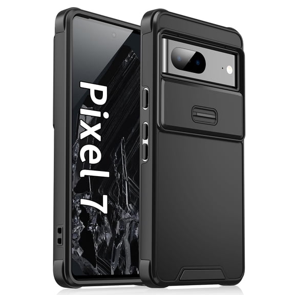 Allytechgroup Matte Back Cover Case for Google Pixel 8A, Sliding Camera Lens Protector Heavy Duty Shockproof Anti-Scratch Slim Fit Phone Case for Women Men, Black