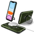 thumbnail image 1 of Allytechgroup Militargy Grade Shockproof Case for Apple iPhone 11, Magnetic Cover Compatible with Magsafe & Car Mount Ring Kickstand Bumper Case for Women Men, Darkgreen, 1 of 10