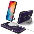 thumbnail image 1 of Allytechgroup Militargy Grade Shockproof Case for Apple iPhone 16, Magnetic Cover Compatible with Magsafe & Car Mount Ring Kickstand Bumper Case for Women Men, Purple, 1 of 10