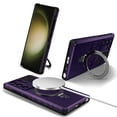 thumbnail image 1 of Allytechgroup Militargy Grade Shockproof Case for Samsung Galaxy S21 Ultra, Magnetic Cover Compatible with Magsafe & Car Mount Ring Kickstand Bumper Case for Women Men, Purple, 1 of 10