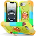 thumbnail image 1 of Allytechgroup Military-Grade Phone Case for Apple iPhone 16e, Heavy Duty iPhone 16e Cover with 360° Ring Kickstand, Shockproof TPU+PC Bumper, Raised Edges, Drop Protection, Colorful Green, 1 of 5