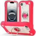 thumbnail image 1 of Allytechgroup Military-Grade Phone Case for Apple iPhone 16e, Heavy Duty iPhone 16e Cover with 360° Ring Kickstand, Shockproof TPU+PC Bumper, Raised Edges, Drop Protection, Rose, 1 of 5