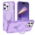 thumbnail image 1 of Allytechgroup Military-Grade Shockproof iPhone 14 Pro Max Case, MagSafe-Compatible Apple iPhone 14 Pro Max Cover with Magnetic Back Cover & Built-in Ring Holder Kickstand for Car Mount Case,Purple, 1 of 7