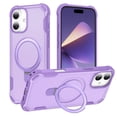thumbnail image 1 of Allytechgroup Military-Grade Shockproof iPhone 16 Plus Case, MagSafe-Compatible Apple iPhone 16 Plus Cover with Magnetic Back Cover & Built-in Ring Holder Kickstand for Car Mount Phone Case,Purple, 1 of 7