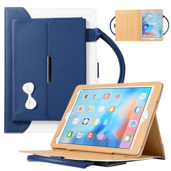 Allytechgroup Modern Tablet Case for Apple iPad Air 11 inch M3 M2 2025 2024, Stylish Hand Bag Design with Auto Sleep/Wake Function, Multi Angle Viewing Kickstand Shockproof Protective, Blue