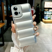 Allytechgroup for Moto G 5G (2024) Case, Buffer Back Cover Stylish Design Shockproof Soft Silicone Rugged Anti-Scratch Phone Case Cover for Moto G 5G (2024), Silver