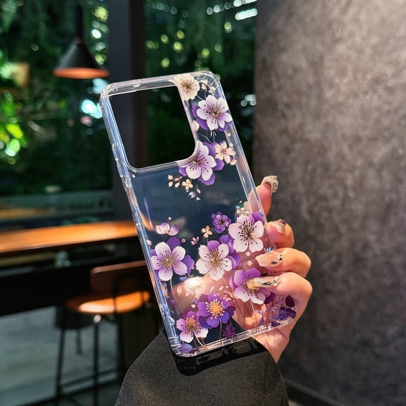 Allytechgroup Moto G Power 5G 2024 Case Clear, Fashion Flowers Design Slim Shell Back Cover Shockproof Anti-Scratch Bumper Luxury Phone Case for Motorola Moto G Power 5G 2024