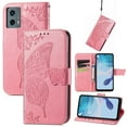 thumbnail image 1 of Allytechgroup for Moto G Power 5G 2024 Flip Wallet Case, Luxury PU Leather [Butterfly & Flower Embossed] Built-in Card Slots & Cash Pocket, Shockproof Wrist Strap Case, Pink, 1 of 5