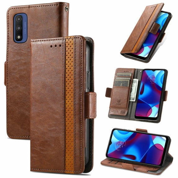 Allytechgroup Moto G Stylus 5G (2023) Wallet Case, RFID Blocking Cards Holder Vintage PU Leather Folio Flip Stand Shockproof Magnetic Closure Wallet Case for Motorola Moto G Stylus 5G (2023),Darkbrown