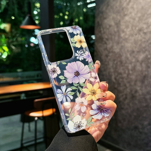 Allytechgroup Moto G Stylus 5G 2024 Case Clear, Fashion Flowers Design Slim Shell Back Cover Shockproof Anti-Scratch Bumper Luxury Phone Case for Motorola Moto G Stylus 5G 2024