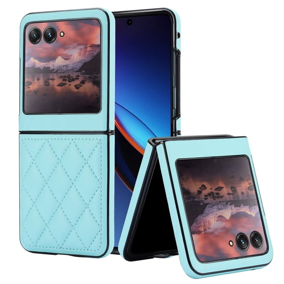 Allytechgroup Moto Razr 2025 Case, Slim Fit Premium PU Leather Stylish Protective Shockproof Fashionable Phone Cases Cover for Motorola Moto Razr 2025,Blue