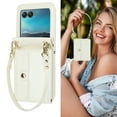 thumbnail image 1 of Allytechgroup Moto Razr 40 Ultra Wallet Case, Stylish Practical Protective Premium PU Leather Cards Slots Hand Wrist Crossbody Strap Phone Case for Motorola Moto Razr 40 Ultra, White, 1 of 6