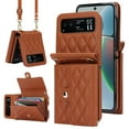 thumbnail image 1 of Allytechgroup Moto Razr 40 Wallet Case with Shoulder Strap, Premium PU Leather Multiple Cards Slots Protective Shockproof Portable Phone Case Cover for Motorola Moto Razr 40 2023, Brown, 1 of 8