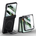 thumbnail image 1 of Allytechgroup Motooral Razr Ultra 2025 Case with Tempered Glass Screen Protector, Rotating Ring Kickstand Magnetic Cover Compatible with Mag-safe Slim Rugged Phone Case for Razr Ultra 2025, Black, 1 of 6