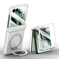 thumbnail image 1 of Allytechgroup Motooral Razr Ultra 2025 Case with Tempered Glass Screen Protector, Rotating Ring Kickstand Magnetic Cover Compatible with Mag-safe Slim Rugged Phone Case for Razr Ultra 2025, Silver, 1 of 6