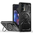thumbnail image 1 of Allytechgroup for Motorola Edge (2024) Case with 360° Rotatable Ring Stand, Lightweight Shock-Absorbent Magnetic Lock Military Protection Shockproof Bumper for Motorola Edge (2024), Black, 1 of 6