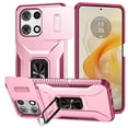 thumbnail image 1 of Allytechgroup for Motorola Moto G 2025 Case, Sliding Camera Lens Cover Military Grade Protection Stand Bracket Bumper Rugged TPU PC Phone Case for Motorola Moto G (2025), Pink, 1 of 8