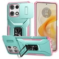 thumbnail image 1 of Allytechgroup for Motorola Moto G 2025 Case, Sliding Camera Lens Cover Military Grade Protection Stand Bracket Bumper Rugged TPU PC Phone Case for Motorola Moto G (2025), Green, 1 of 8