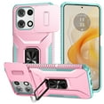 thumbnail image 1 of Allytechgroup for Motorola Moto G 2025 Case, Sliding Camera Lens Cover Military Grade Protection Stand Bracket Bumper Rugged TPU PC Phone Case for Motorola Moto G (2025), Rosegold, 1 of 8