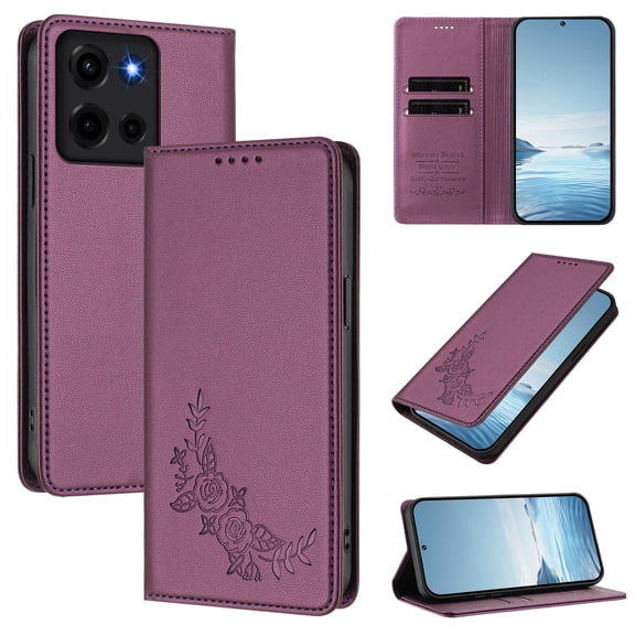 Allytechgroup for Motorola Moto G (2026) Wallet Folio Case with RFID Card Slots, Support Wireless Charging Slim Fit PU Leather Rugged Non-Slip Shockproof Protective Bumper for Women Men, Dark Purple