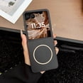 thumbnail image 1 of Allytechgroup for Motorola Razr 2024 Case, [Compatible with Magsafe] Faux Leather PC Shockproof Back Cover Anti-Scratch Stylish Phone Case for Motorola Razr 2024, Black, 1 of 7
