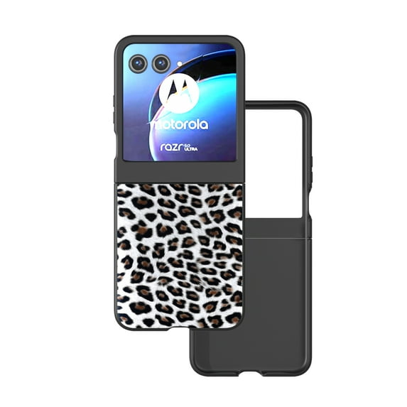 Allytechgroup Motorola Razr 2025 Case, Leopard Print Series Slim Fit Shockproof Rugged Drop Protection Hybrid Stylish Case Cover for Motorola Razr 2025/ Razr 60,Silver