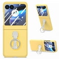 thumbnail image 1 of Allytechgroup for Motorola Razr 60 Ultra Case with Ring Holder Stand & Screen Protector, Morandi Colored Case Shockproof Bumper Slim Lightweight Cover for  Motorola Razr 60 Ultra, Yellow, 1 of 10
