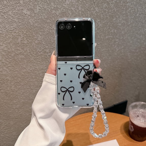 Allytechgroup Motorolra Razr 2025 Case with Hand Strap, Slim Flexible TPU Clear Back Cover with Stylish Flower Pattern Scratch-Proof Drop Protection Phone Case for Motorola Razr 60