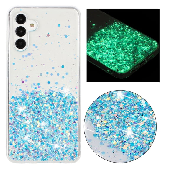 Allytechgroup Noctiluncent Fluorescent Luminous Phone Case for Samsung Galaxy A05S, Bling Glow in The Dark Soft TPU Cover for Women Girls, Slim Lightweight Shockproof Protective Case, Blue