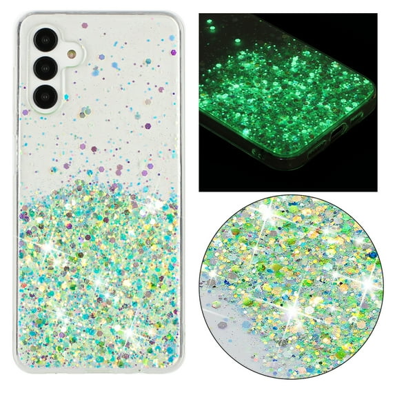Allytechgroup Noctiluncent Fluorescent Luminous Phone Case for Samsung Galaxy A14 5G, Bling Glow in The Dark Soft TPU Cover for Women Girls, Slim Lightweight Shockproof Protective Case, Green