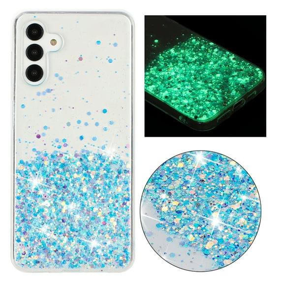 Allytechgroup Noctiluncent Fluorescent Luminous Phone Case for Samsung Galaxy S23, Bling Glow in The Dark Soft TPU Cover for Women Girls, Slim Lightweight Shockproof Protective Case, Blue