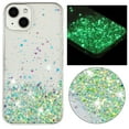 thumbnail image 1 of Allytechgroup Noctiluncent Fluorescent Luminous Phone Case for iPhone 12 Pro / 12 6.1", Bling Glow in The Dark Soft TPU Cover for Women Girls, Shockproof Protective Case, Green, 1 of 6