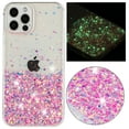thumbnail image 1 of Allytechgroup Noctiluncent Fluorescent Luminous Phone Case for iPhone 13 Pro, Bling Glow in The Dark Soft TPU Cover for Women Girls, Shockproof Protective Case, Pink, 1 of 8