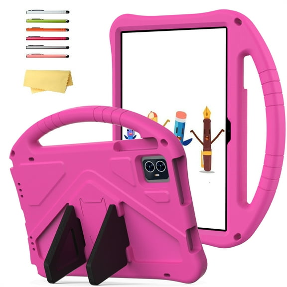 Allytechgroup for Onn 10.1 inch Tablet Case (2024 Model) 100135925 for Kids, Lightweight Rugged Shockproof Protective Cover with Handle Stand for Walmart Onn Tablet Case 10.1" Gen 4, Rose
