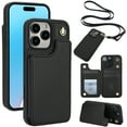 thumbnail image 1 of Allytechgroup PU Leather Phone Case for Apple iPhone 14 Plus, Crossbody Shoulder StrapShockproof Wallet Case with Card Holder, Crossbody Shoulder Strap, Stand Feature & Magnetic Closure,Black, 1 of 7