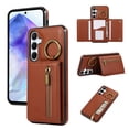 thumbnail image 1 of Allytechgroup PU Leather for Samsung Galaxy A35 Wallet Case with Card Slot, Military Grade Drop Protection Anti-Fingerprint Design for Samsung Galaxy A35, Coffee, 1 of 10