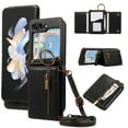 thumbnail image 1 of Allytechgroup PU Leather for Samsung Galaxy Z Flip 4 Wallet Case with Card Slot, Military Grade Drop Protection Anti-Fingerprint Design for Samsung Galaxy Z Flip 4, Black, 1 of 10