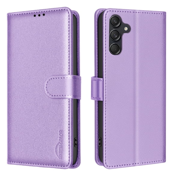 Allytechgroup PU Leather Wallet Case for Samsung Galaxy S22 Plus, Organize and Protect in Style Bumper Shockproof Stand Retro Phone Case for Samsung Galaxy S22 Plus, Purple